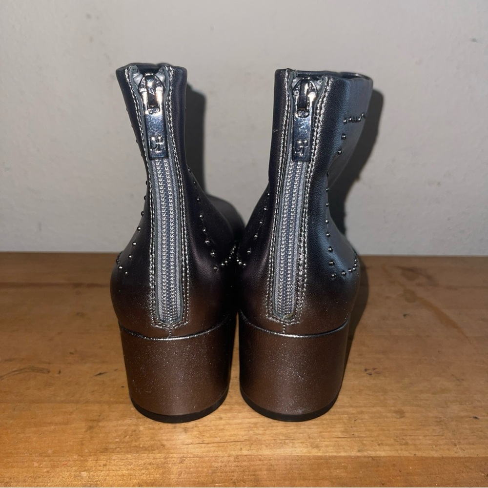 Donald J Pliner Women Cafne Bow Gun Metal Leather Ankle Booties NWT Sz 9 - Picture 8 of 10